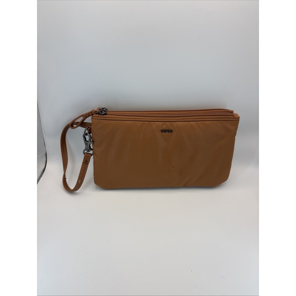 Caraa Nimbus Water Repellent Travel Cosmetic Pouch Bag Wristlet Mocha Organizer